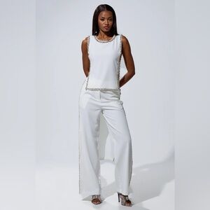 White Embellished Two Piece Set